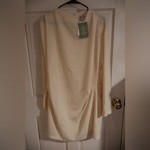 H&M Cream Long Sleeve Dress